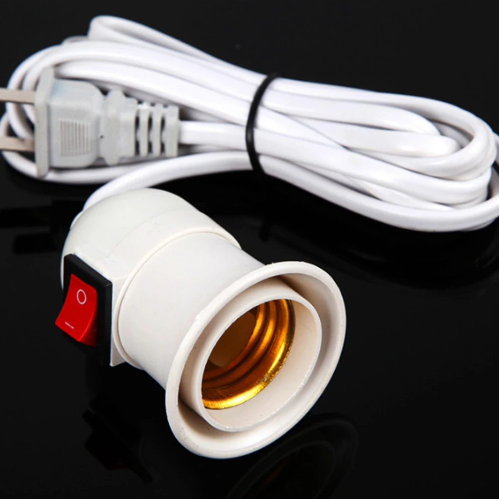 Держатель лампы E27 с переключателем долговечная лампа держатель света 230 см белое