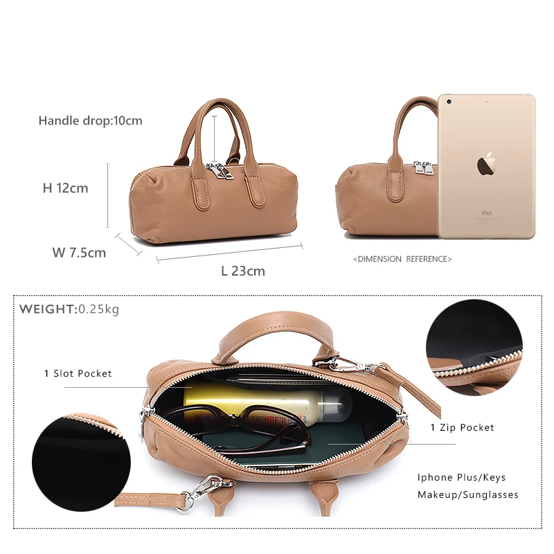 

SC Daily Genuine Leather Handbags For Women Fashion Top-handle Pillow Bag Female Real Leather Small Crossbody Shoulder Bags Tote