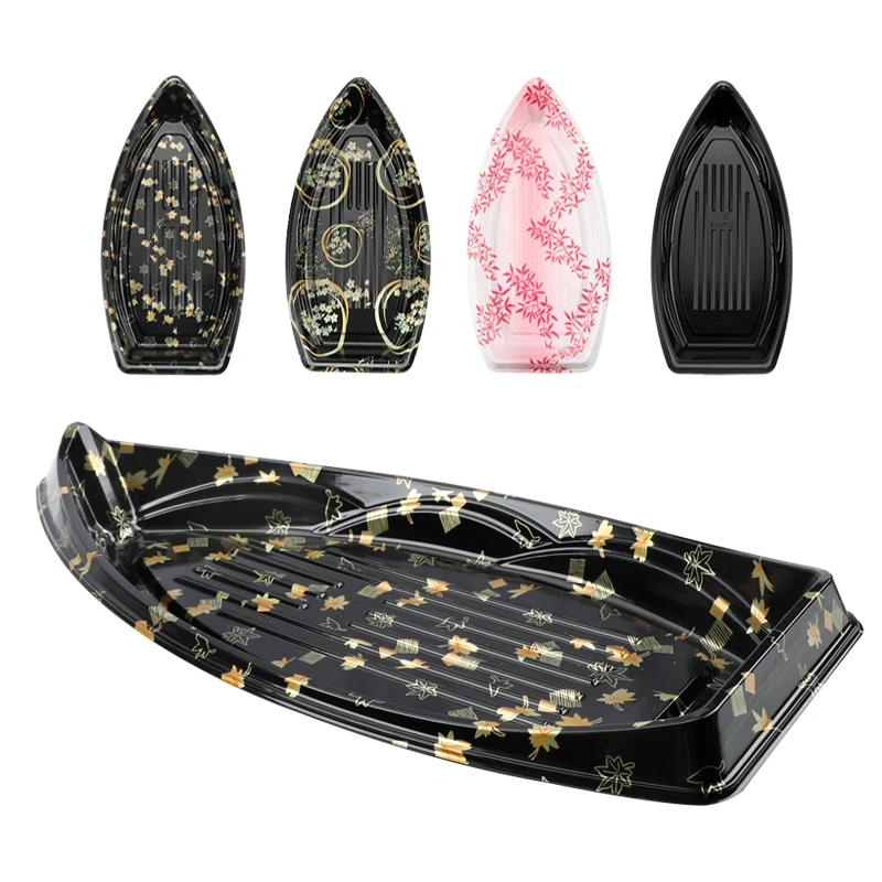 

Ship Type Sushi Box One-time Thorn Outside Selling Ship Shape Plate Color High-grade Sushi Plate