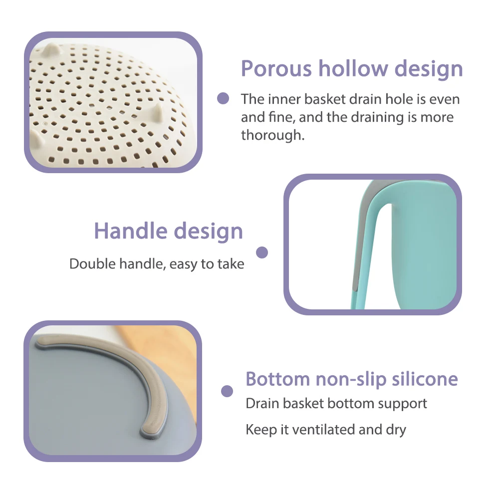 Корзина с двойным сливом для мытья посуды Кухонное ситечко овощей фруктов лапши