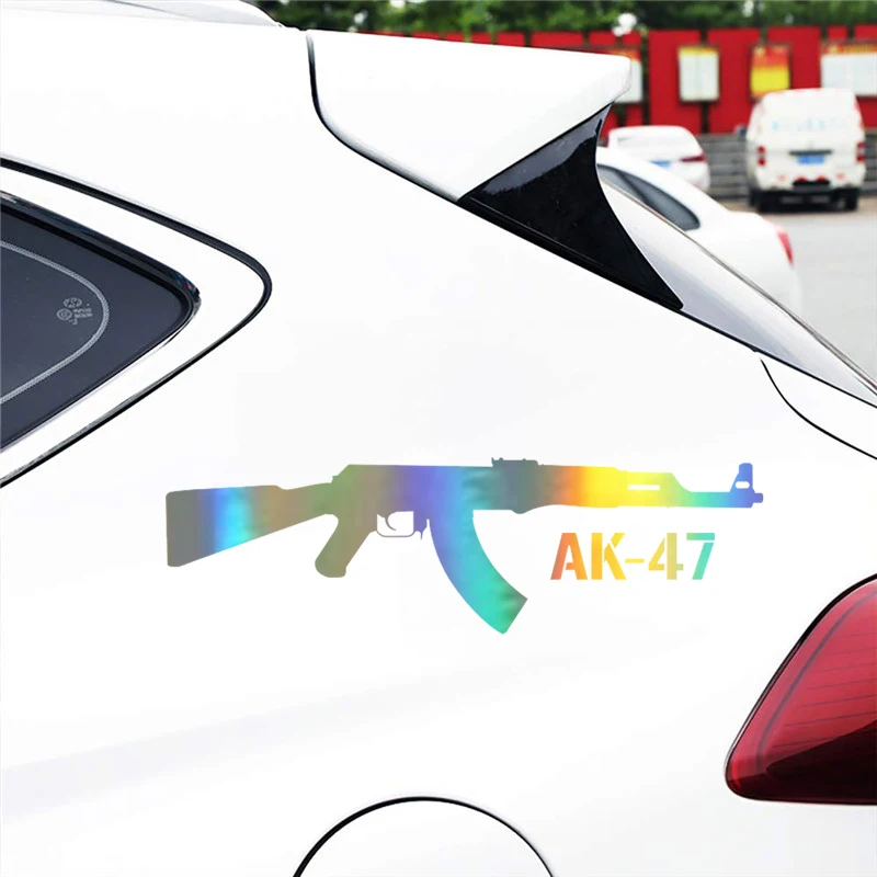 15X4.4CM Калашников AK-47 мультяшный пистолет автомобильные наклейки и виниловый