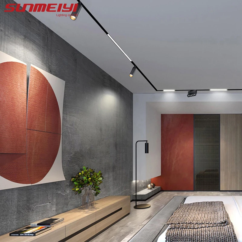 

Modern Track Lighting Systems Set Ceiling Embedded Magnetic Track Lights Led Spotlight Luminaire Linear Track Rail Lighting Deco