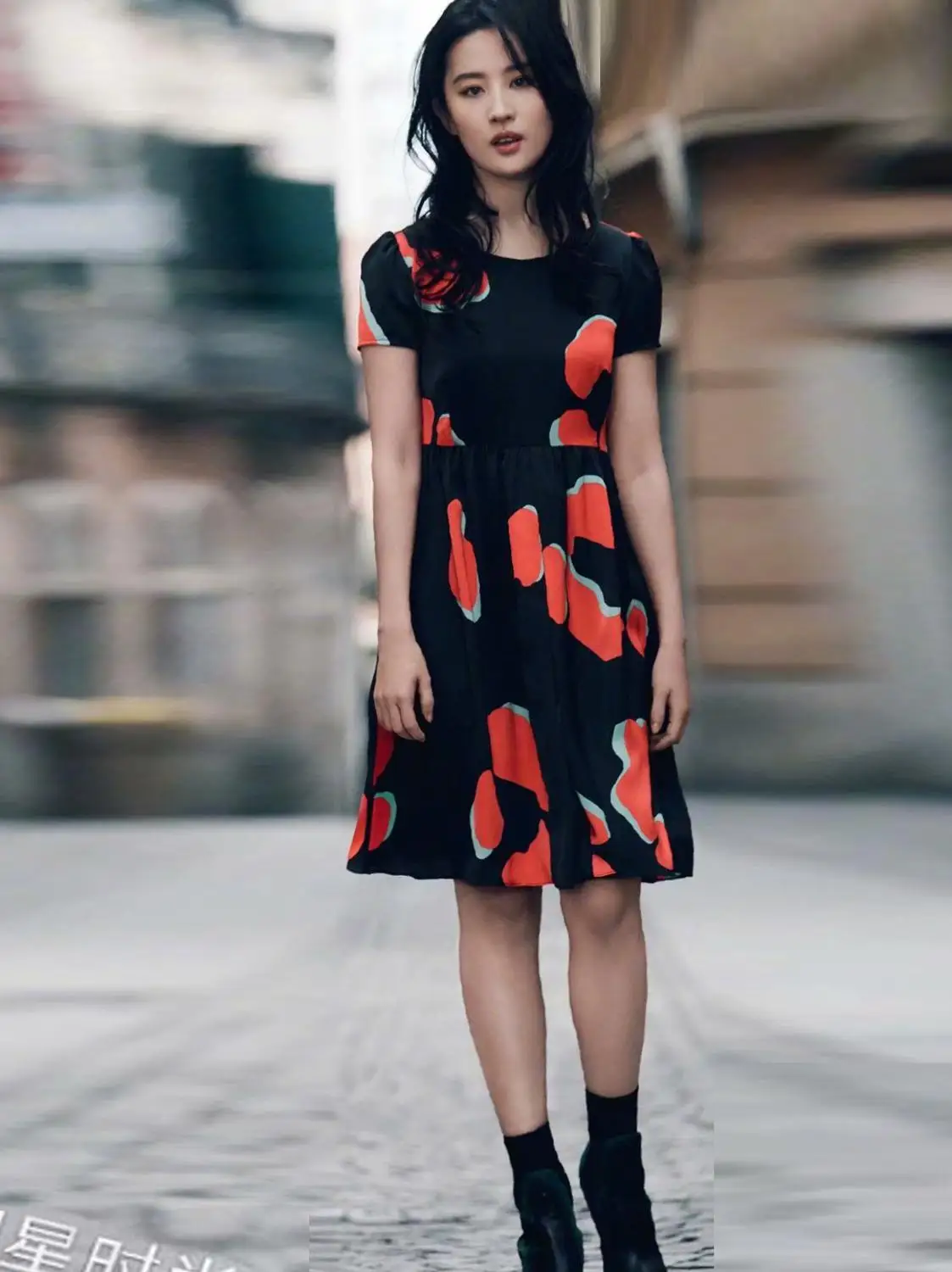 

2020 Spring And Summer New Short-Sleeved Retro Style Print Flowers Gather Pleated Slim Temperament Women'S Dress High Quality