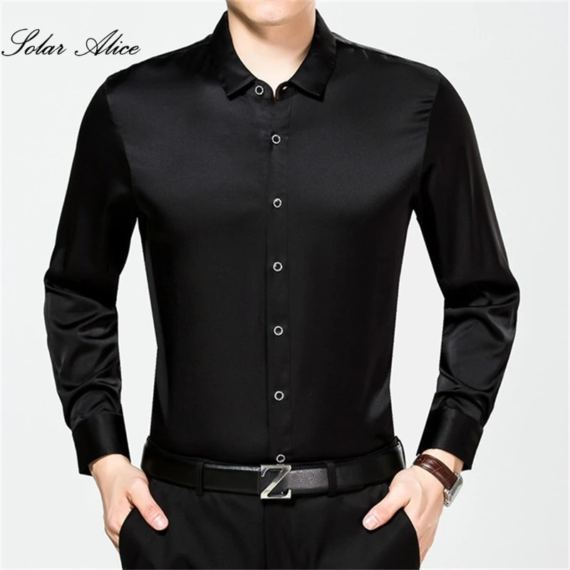 Купить Черную Шелковую Рубашку Мужскую