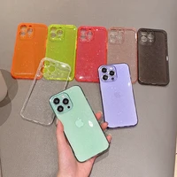 cute candy color glossy glitter silicone jelly phone case for iphone 13 11 12 pro max iphone11 7 8 plus x xs xr clear back cover