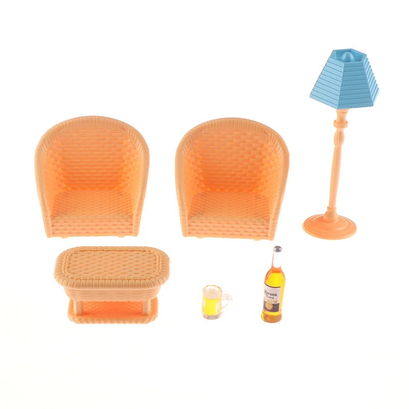 Высокое качество 6 шт./компл. 1:12 миниатюрная мебель для кукольного домика стулья