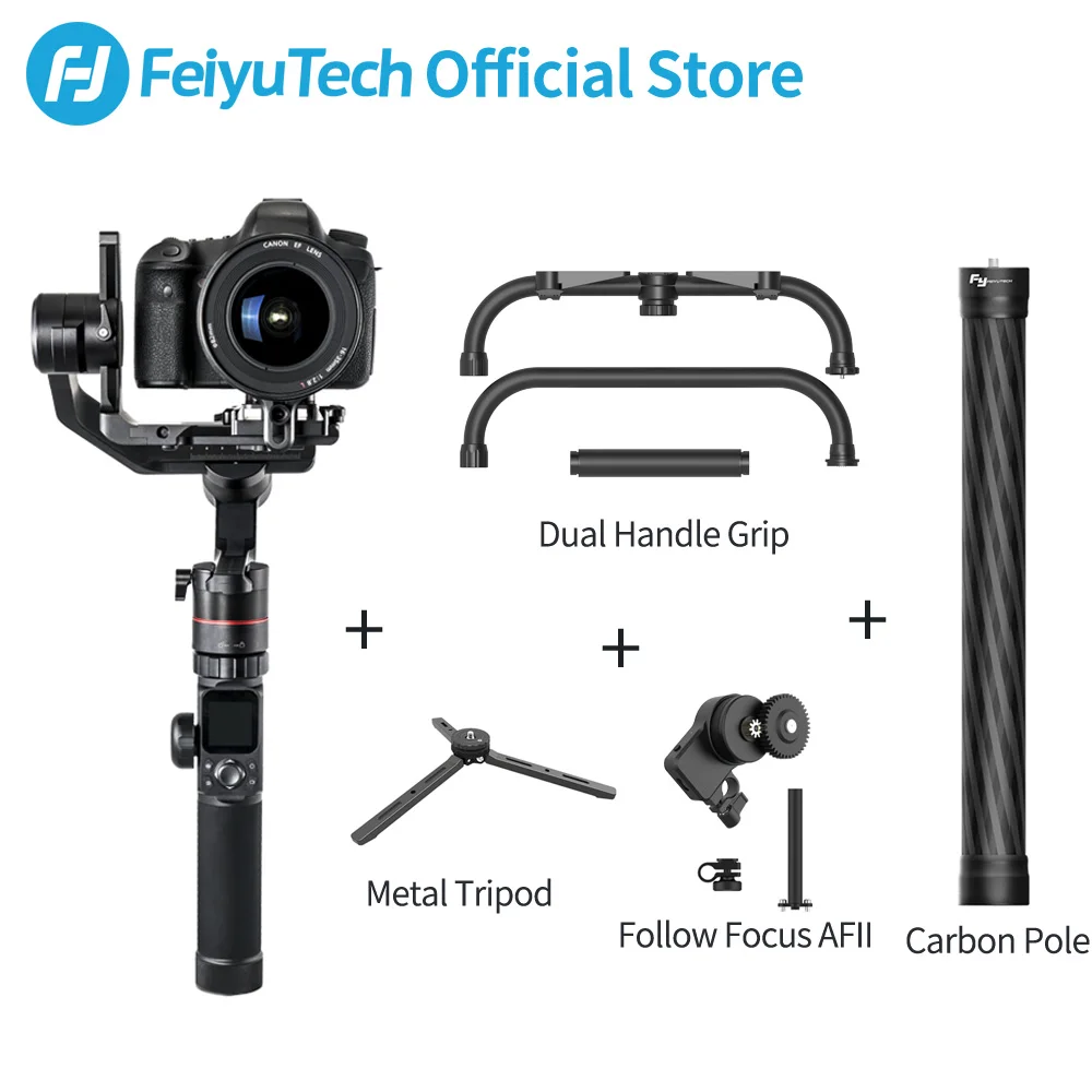 with Dual Handle FeiyuTech Feiyu AK4000 Набор 3-Axis Камера стабилизатор с лампой накаливания для непрерывного изменения фокусировки Управление для Canon 5D Mark III Panasonic Nikon SONY - Цвет: with Dual Handle