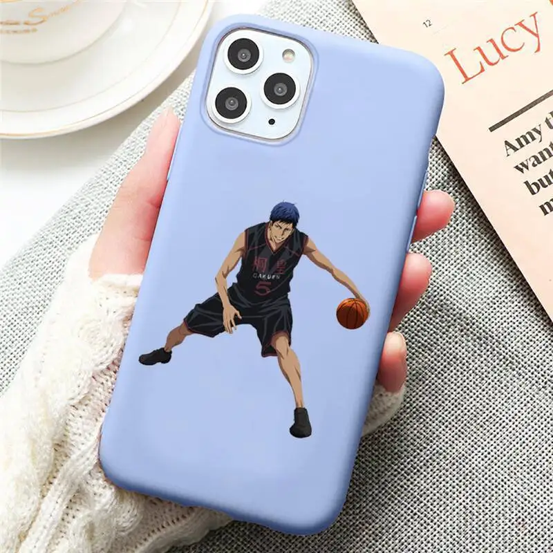 

Japan basketball anime Kurokos Basket Phone Case Candy Color for iPhone 6 7 8 11 12 s mini pro X XS XR MAX Plus