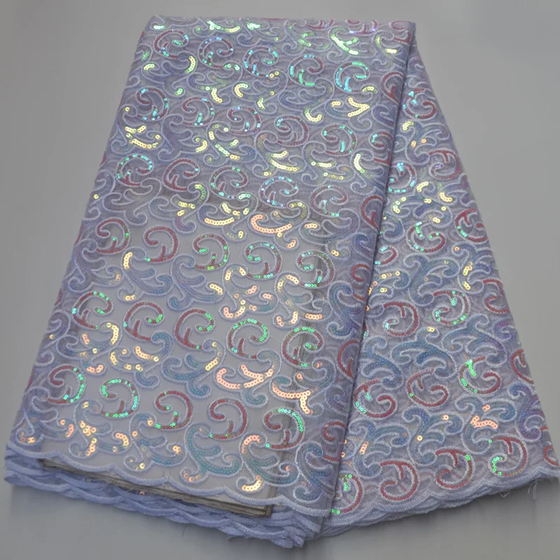 (5yards/pc) latest arrival royal blue African tulle lace fabric with delicate sequins embroidery high quality for dress FLP220 | Дом и сад