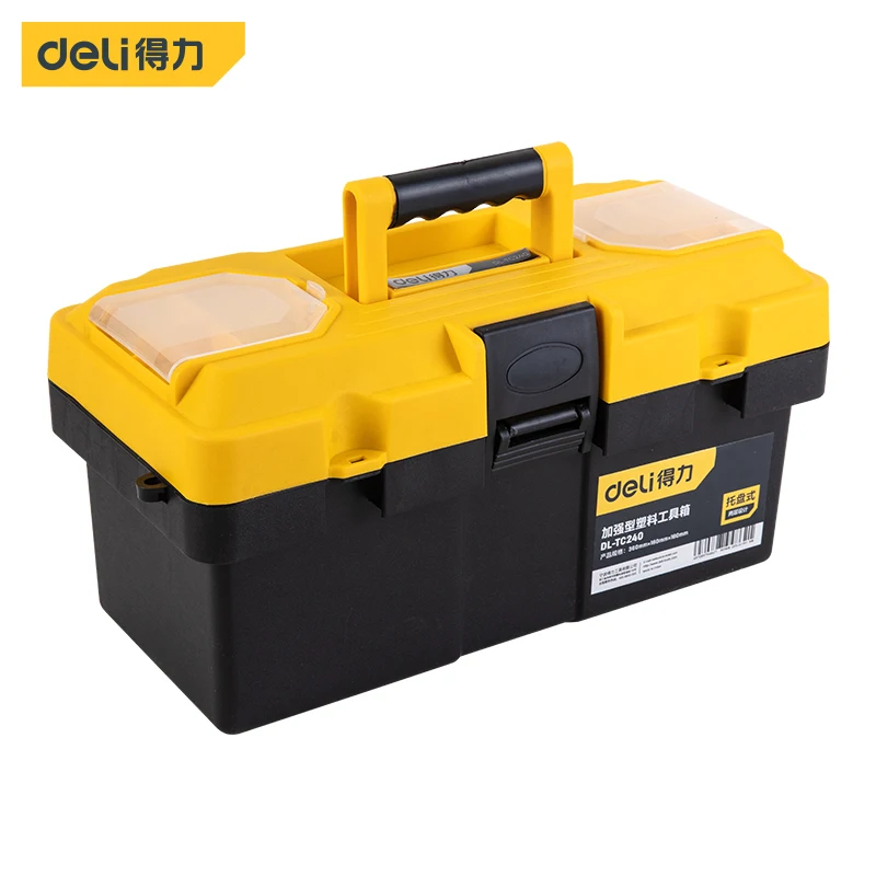 Deli Reinforced Plastic Toolbox Hand Tools Box For Electrician Waist Bag Suitcase For Tool Fluke Organizer Tools Assembly Belt