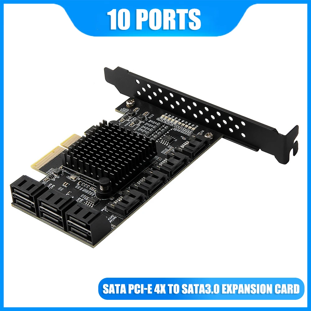 

Адаптер SATA PCI-E 10 портами плата PCI Express X4 к SATA 3,0 6 Гбит/с контроллер платы расширения скорости интерфейса для HDD ASM1166