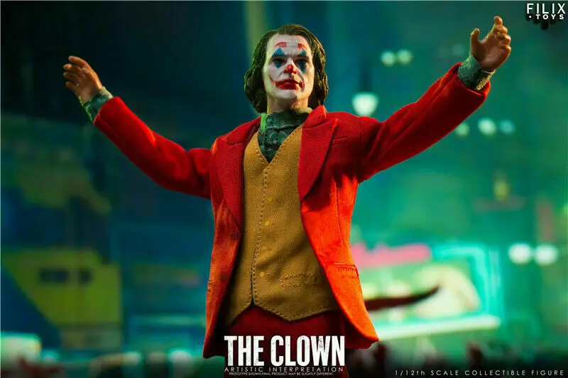 

IN STOCK 1/12 The Comedian Joker Ation Figure 4pcs Head Model FILIX TOYS Male Clown Gift
