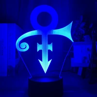acrylic led night light prince symbol logo nightlight for office room decoration touch sensor color changing table usb lamp