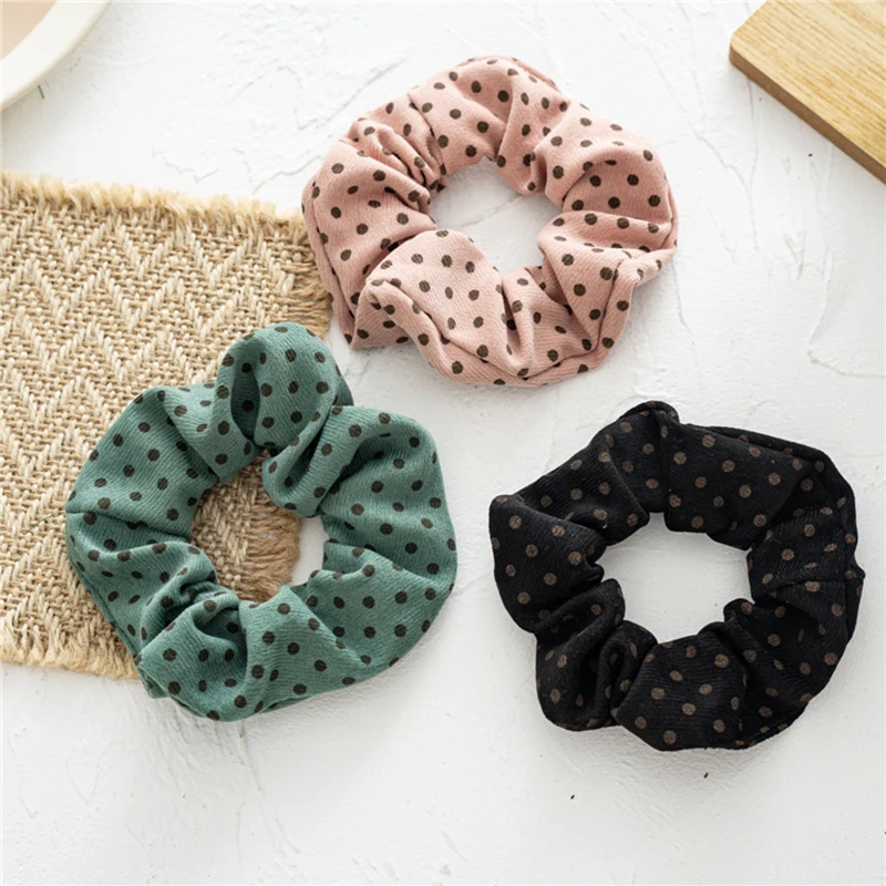 

Hair Scrunchies Knitted Dot Elastic Hair Bands Ponytail Hair Accessories Rubber Elastic Hairbands Polyester Hair Rings Headdress