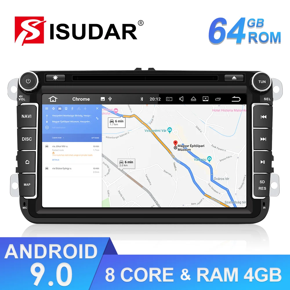 Isudar автомобильный мультимедийный плеер gps Android 9 2 Din для VW/Volkswagen/POLO/PASSAT/Golf радиокамера 8 Core rom 64 игровой ноутбук DSP