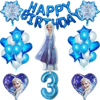1 set frozen princess foil balloon 32inch number latex balloons cake baby 1 2 3st birthday elsa party decoration kids toy globos