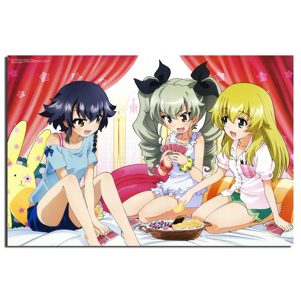 Девушки и панцер аниме плакат для девушек искусство на стене картина