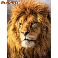 ruopoty frame picture diy painting by numbers lion animals coloring by numbers acrylic canvas painting handpainted drawing art
