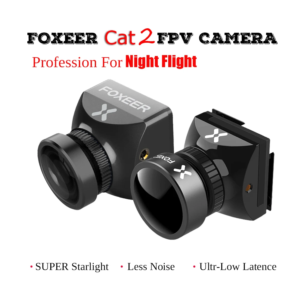 

Foxeer cat2 FPV camera Night Flight Super Starlight low latency 1/3'' Sensor 16:9 4:3 P/N Switchable for FPV drone