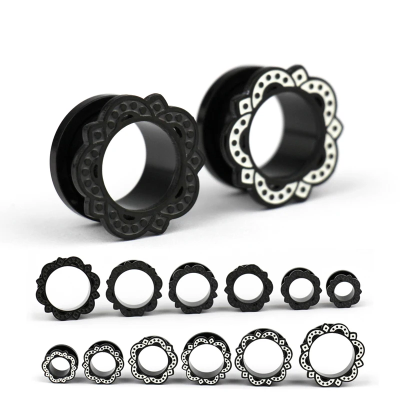 2 шт цветок затычки для ушей и Туннели пирсинг уха из нержавеющей стали заушники