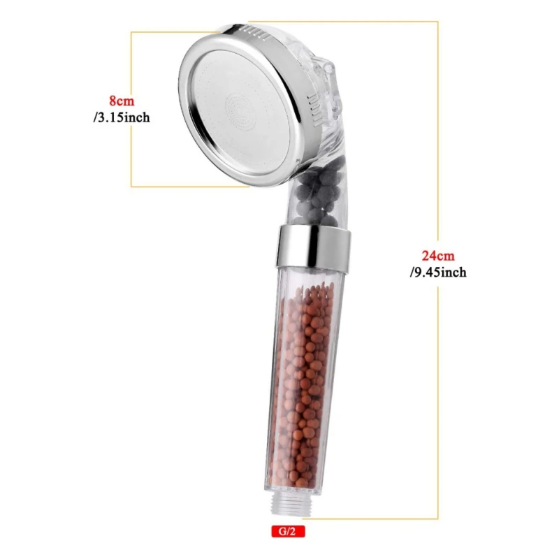 

Negative Ion Pressurized Shower Three Level Regulation Water Spa Massage Shower Filter Hand hold Shower Head #2