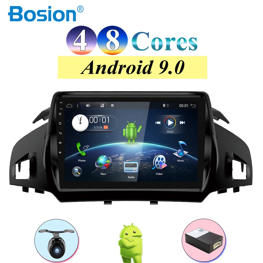 2 din Авторадио автомобиля стерео радио Android 9,0 для Ford Kuga Радио мультимедийный плеер с Wi-Fi Разделенный экран 2G ram 32G rom