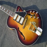 2021free shipping new arrival 6 string jazz electric guitar semi hollow body gretsc model in sunny color 3 soundchecks