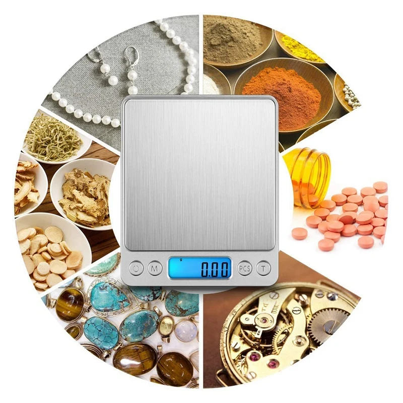 

Stainless Steel Pocket Scales,1000G/ 0.1G Kitchen Food Scales, Jewelry Scales,With Lcd Display,Batteries Included