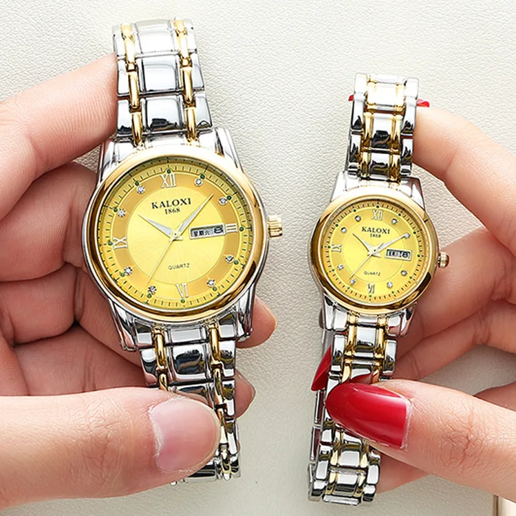 Часы для пар KALOXI кварцевые наручные часы влюбленных модные деловые мужчин и