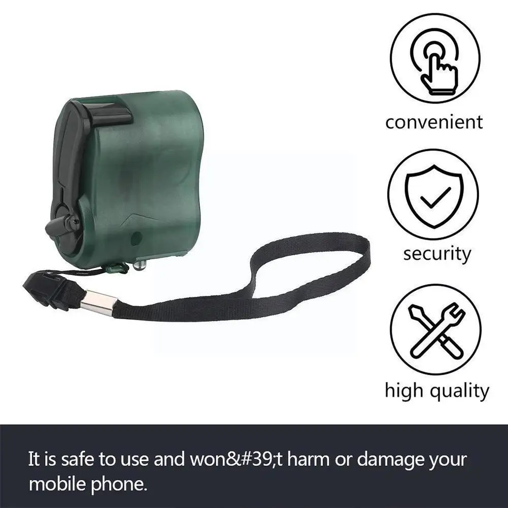 

USB Phone Charger Charging Emergency Hand Crank Power Dynamo Portable For Camping Hiking Outdoor Mobile Phone SOS EDC tools T6F0