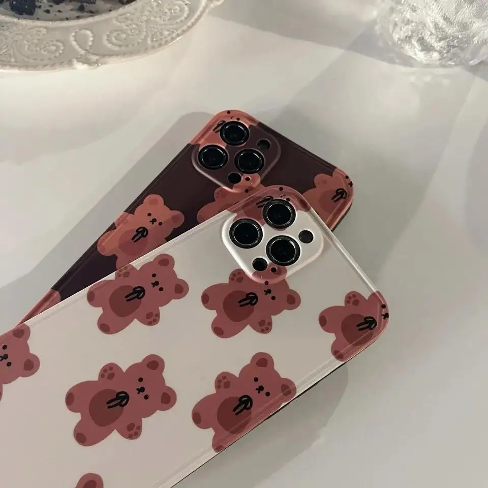 Чехол с милым бантом и медведем для iPhone 11 12 XR XS 7/8 SE 2020 силиконовый чехол новинка