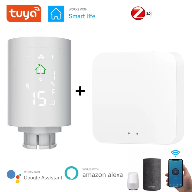 

Новый ZigBee умный радиатор привод программируемый термостат нагреватель контроль температуры ler Голосовое управление Alexa Google Tuya APP