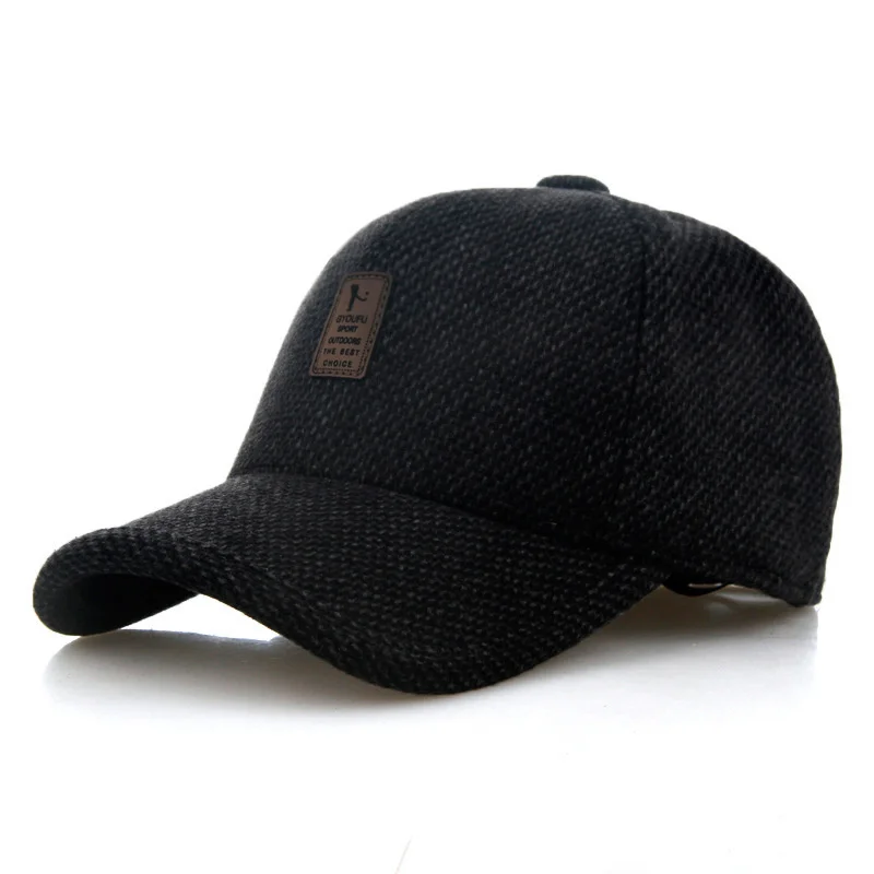 

Winter Dad Hat 2019 Brand Baseball Cap Warm Thickened Cotton Snapback Caps Ear Protection Fitted Hats For Men