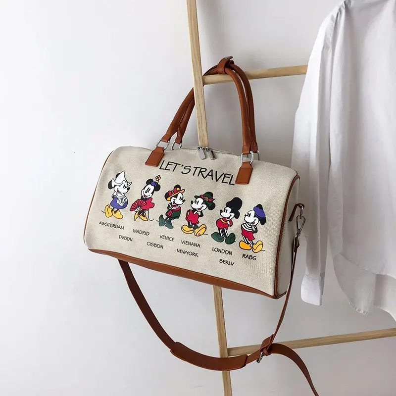 Disney Mickey Mouse New Girl Children Single Shoulder Inclined Bag Cute Messenger Handbag Kids Cartoon Mickey Handbag Brown