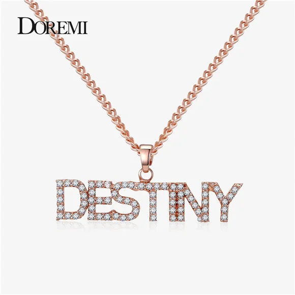 DOREMI 3A персонализированное ожерелье с фианитом индивидуальное имя для женщин и