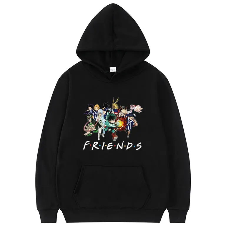 

Anime My Hero Academia Friends Print Men Women Hoodie Autumn Winter Casual Loose Hoodies Keep Warm Fleece Cotton Sweatshirt Tops