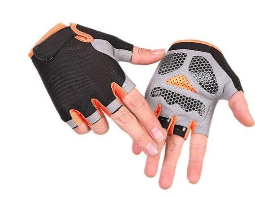 Весна Лето Half Finger Спорт на открытом воздухе езда Мужчины Женщины Фитнес Нескользящие без пальцев дышащие защитные перчатки автомобильные перчатки для фитнеса - Цвет: Gray Upgrade