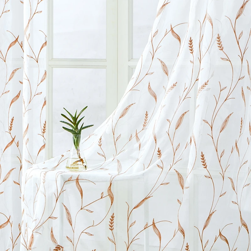 Цветочные тюлевые отвесные оконные занавески s для гостиной спальни сельская