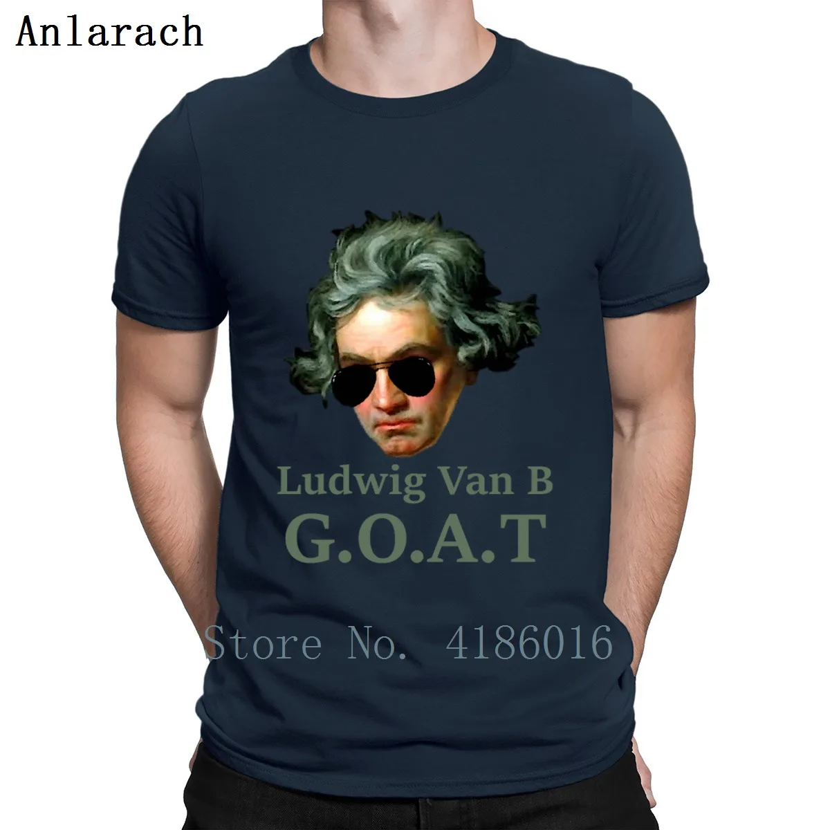 

Ludwig Van B Goat Ludwig Van Beethoven T Shirt Designing Humor Graphic Pictures Spring Novelty Cotton Round Neck Shirt