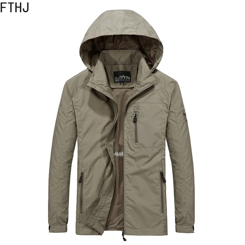 

Ветровка мужская водонепроницаемая, с капюшоном, осень 2021