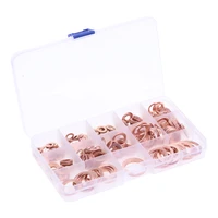 280pcs 12 sizes copper washer gasket set plain washers with box fitting for screws bolts flat ring seal kit set plumbing gaskets