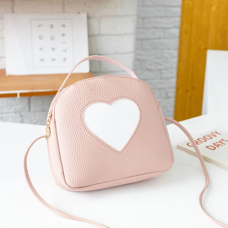 UKQLING маленькая свежая женская сумка с принтом в виде сердца клапаном для девочек