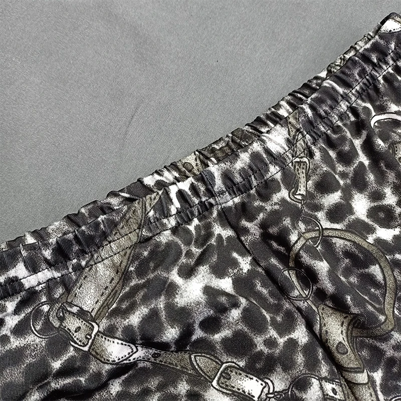 Модные туфли для латинских танцев Штаны с леопардовым принтом широкие брюки