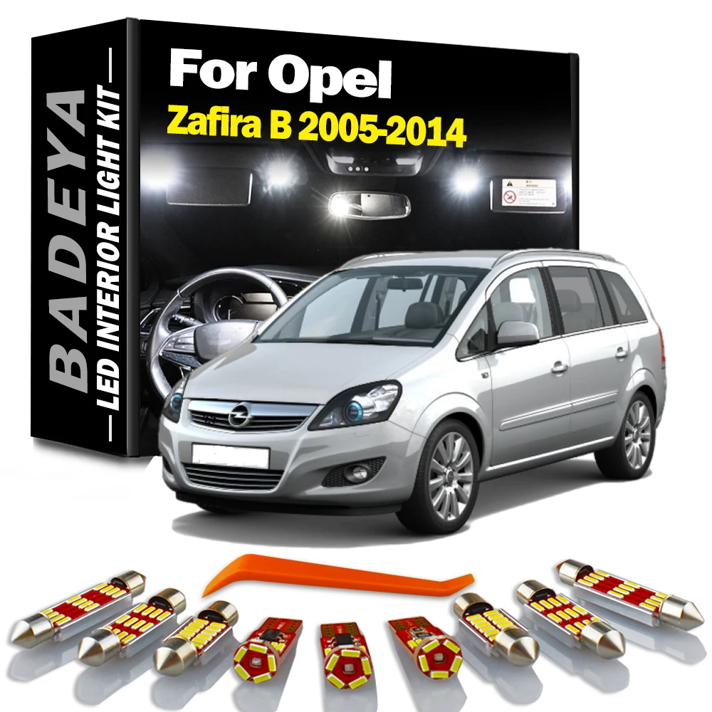 

BADEYA 11Pcs Car Bulbs LED Interior Light Kit For Opel Zafira B 2005 2006 2007-2014 Canbus Map Glove Box Trunk Reading Dome Lamp