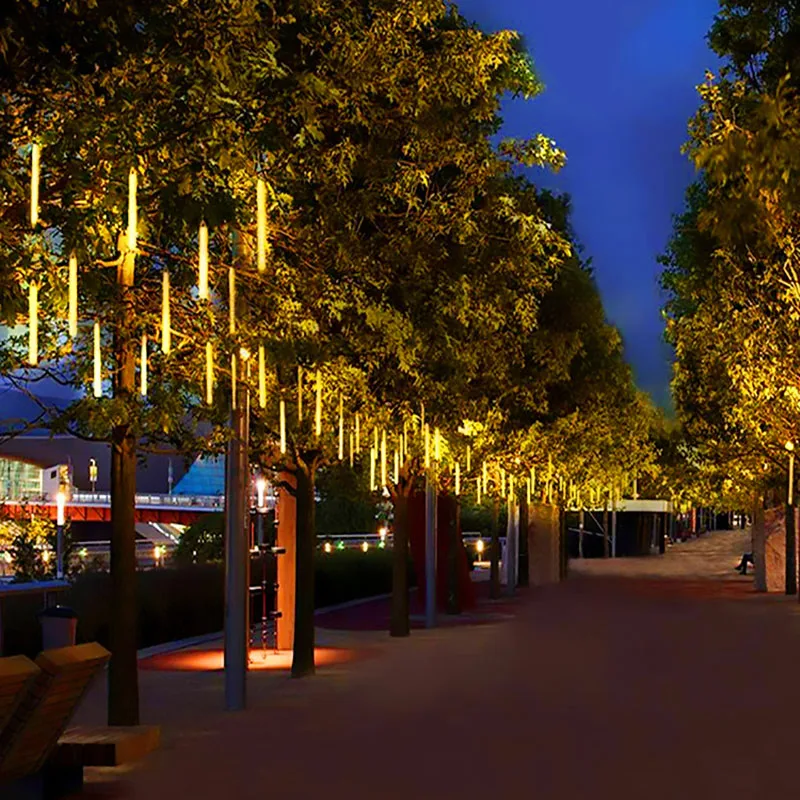 

30/50cm Meteor Shower Rain 8 Tubes LED String Lights Waterproof Christmas Outdoor Patio Decorations Wedding Navidad Tree Holiday