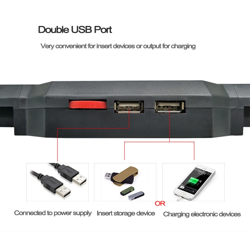 Регулируемый охлаждающий вентилятор hecules для ноутбука 2 usb-порта Кулер с четырьмя