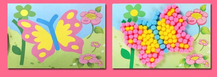 8 шт. в партии Детские креативные DIY плюшевые картина "Боулинг" наклейки детские развивающие материал ручной работы Мультяшные головоломки игрушки BS138