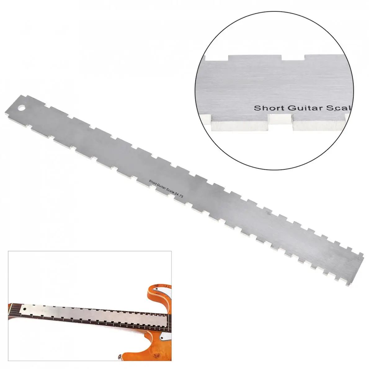 Нержавеющая сталь гитара шеи зубчатый прямой край Двойной весы измерительный инструмент для лютье