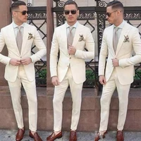 custom ivory men suits for wedding tuxedos prom groom wear 2piecejacketpantsgroomsman outfit man blazer terno masculino