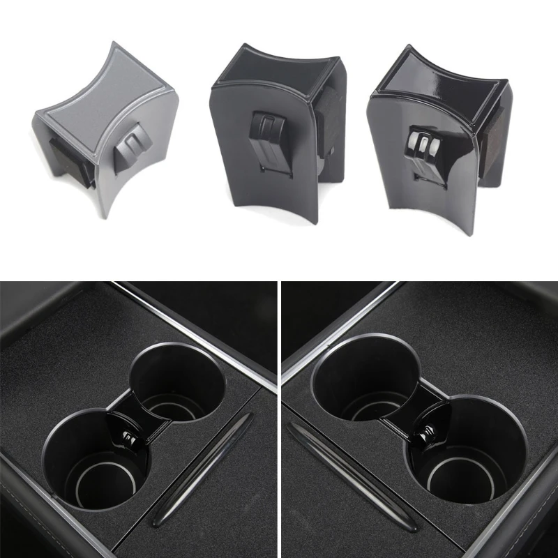 

Center Console Cup Slot Stabilizer Clip Storage Limiter Insert Automotive Interior Accessory Fit for Tesla Model 3 2021